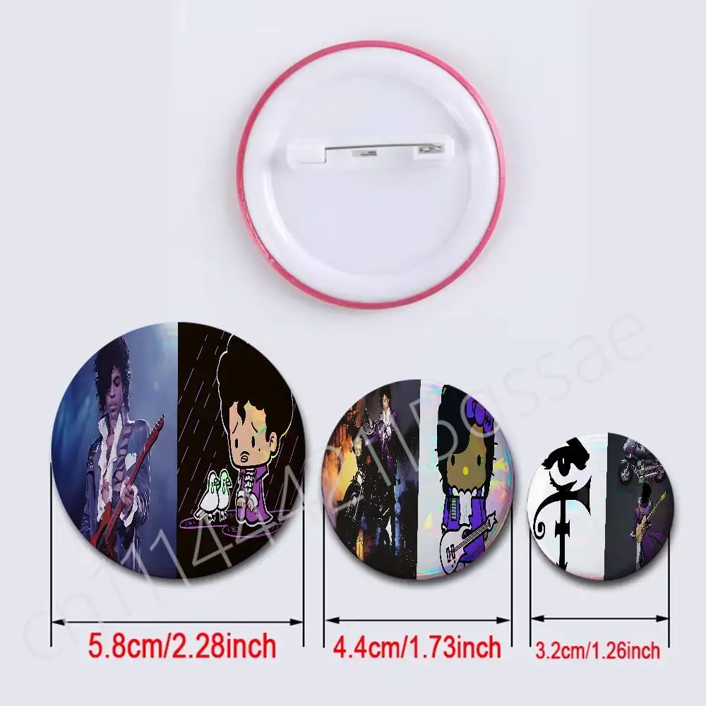 FOR Prince Rogers Nelson Badge 2Pcs Set Round Button Pin Brooch 25/32/44/58/75mm Fans Collection Backpack Decor Gift