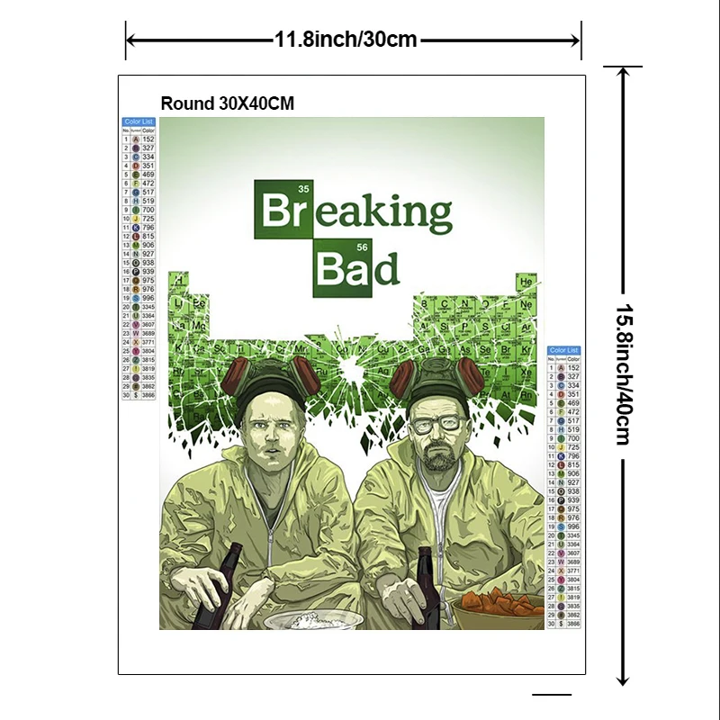 2024 New 5D DIY Breaking Bad Diamond Painting kit Diamond Embroidery Color oil painting hand Mosaic art home decoration gift