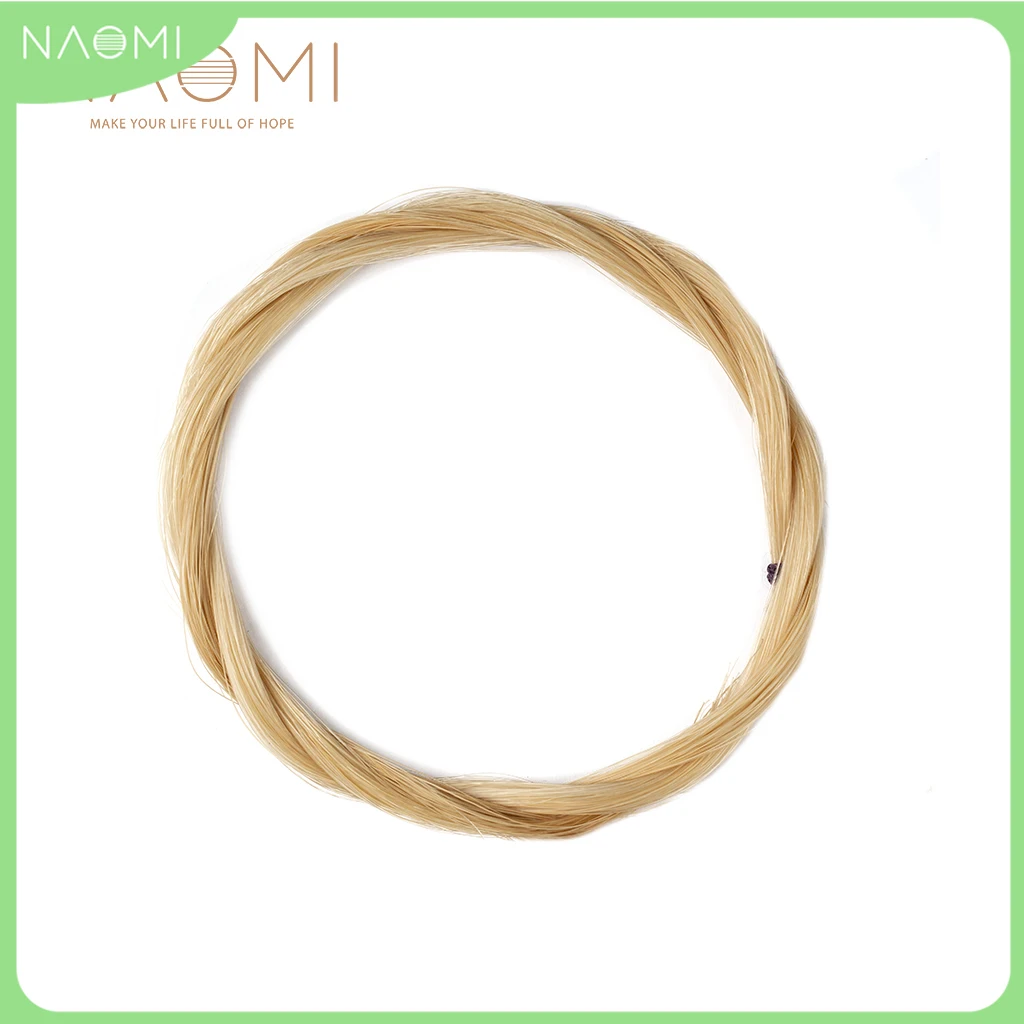 NAOMI 1 Hank Genuine Mongolian Horse Hair Unbleached White Horse Tail Repair For 1/2 1/4 Violin Bows