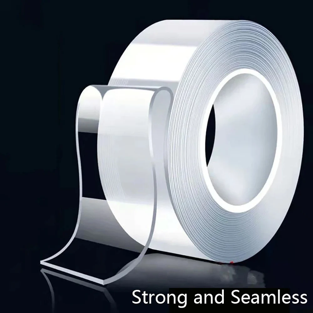 Nano Double‑Sided Tape Super Strong Adhesive Transparent Reusable Waterproof Heat Resistant Removable Household Mounting Tape