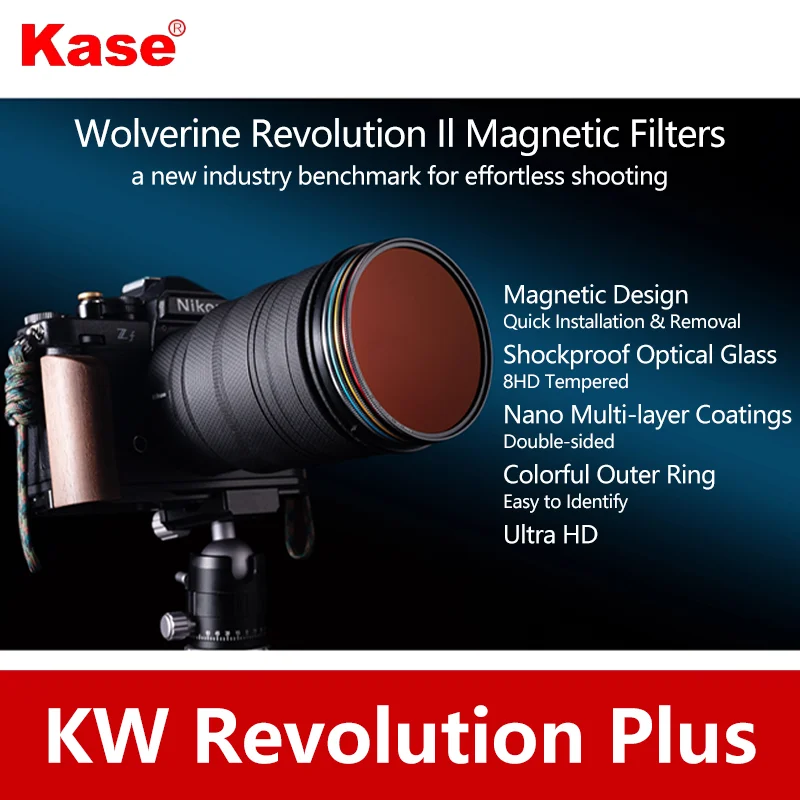 Фото Магнитный фильтр Kase Wolverine Revolution Plus UV CPL ND Black Mist GND, ударопрочное закаленное оптическое стекло и цветные кодированные кольца