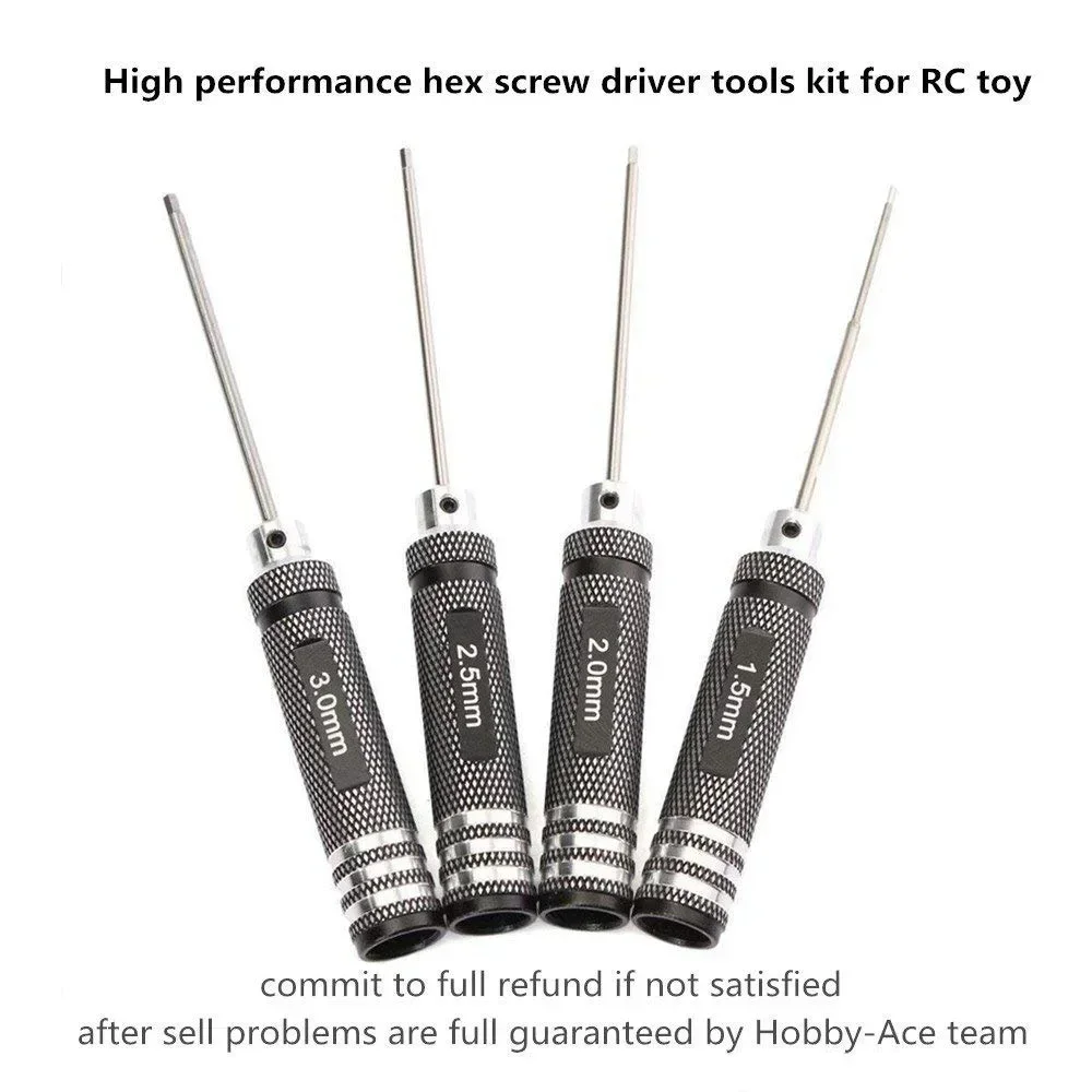 Top Quality Titanium Nitride TiNi Hex Driver Wrench Screwdriver 1/4 Piece Set 1.5mm/2mm/2.5mm/3.0mm For RC Helicopter