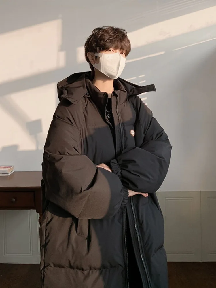 

Winter Thickened Large Size Men's down Jacket Long Coat Warm Couple Style Cotton Padded Outerwear Youth Fashion Trend