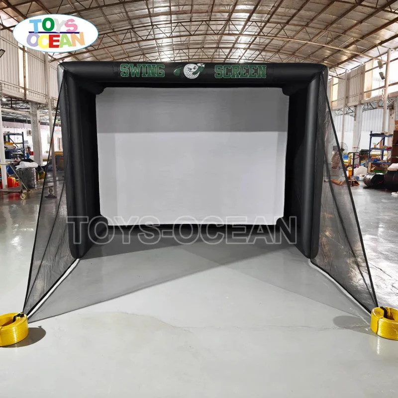 Portable Inflatable Golf Simulator Cage with Projection Screen & Net | Quick Setup Golf Training Enclosure for Home & Events