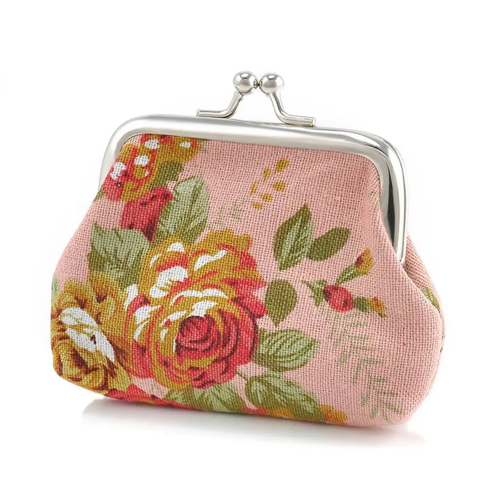 

Floral Lady Mini Hasp Retro Clutch Bag Coin Purse Small Wallet Credit Card Holder