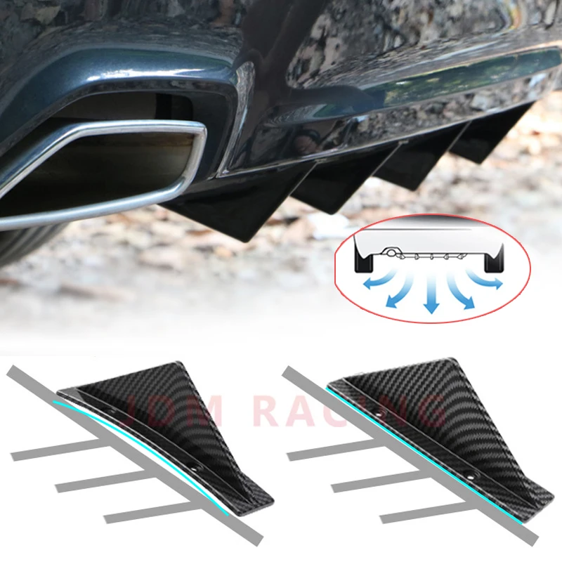 4 pçs universal abs carro modificado amortecedor traseiro difusor spoiler traseiro lábio difusor anti-colisão acessórios do carro