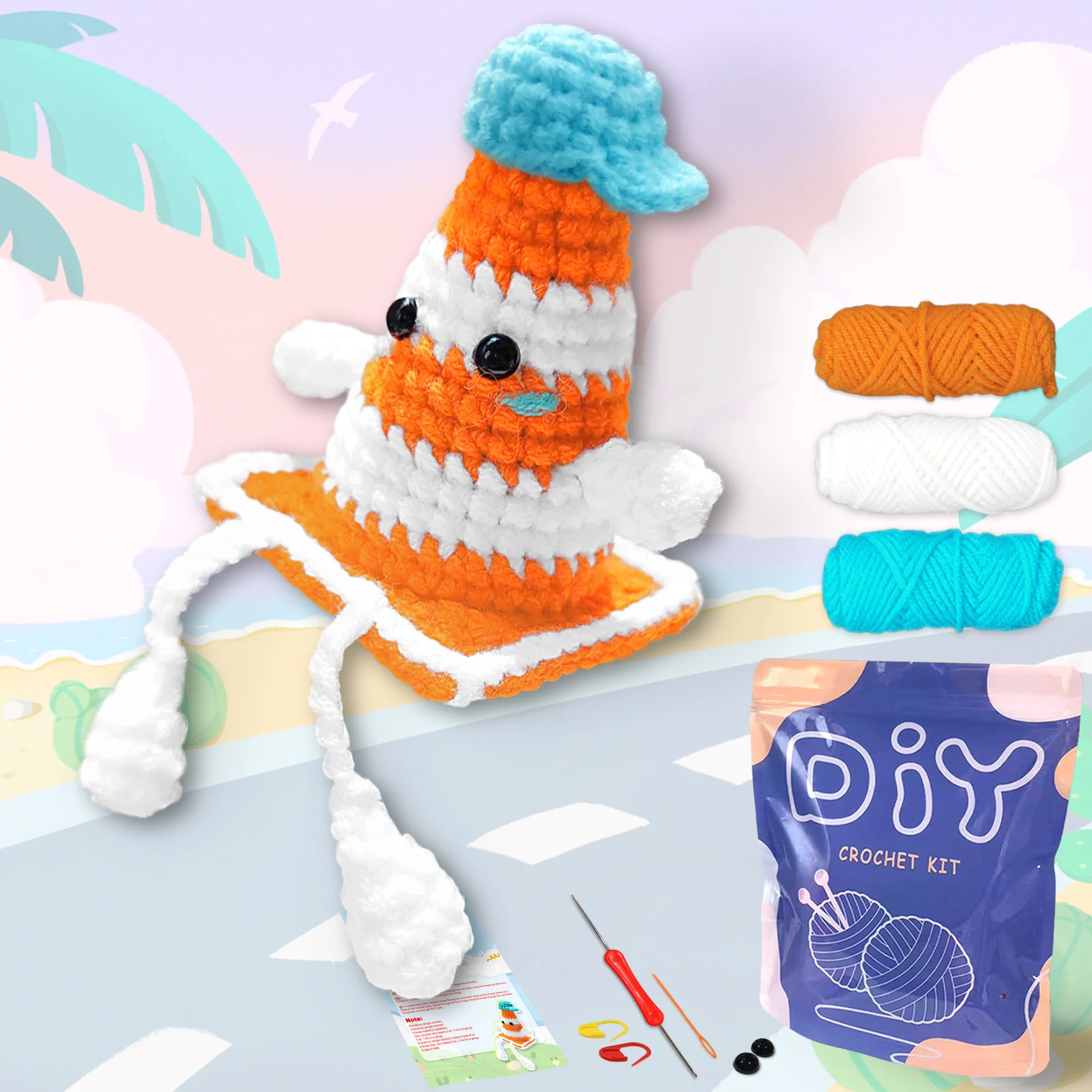 YAMAXIN 1PC Crochet Set for Beginners,Include Step-by-Step Video Tutorials(Accessories In Random Color)