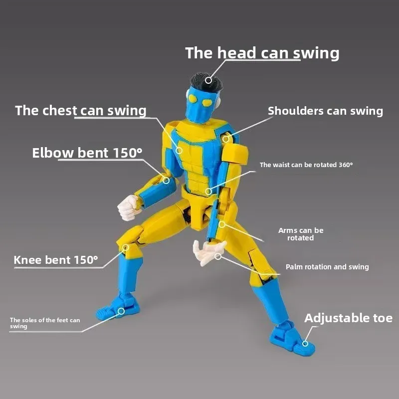 T13 Invincible Figure Assembly Completed 3D Printed Articulated Invincible Mark Action Figure Multi-Jointed Movable Model
