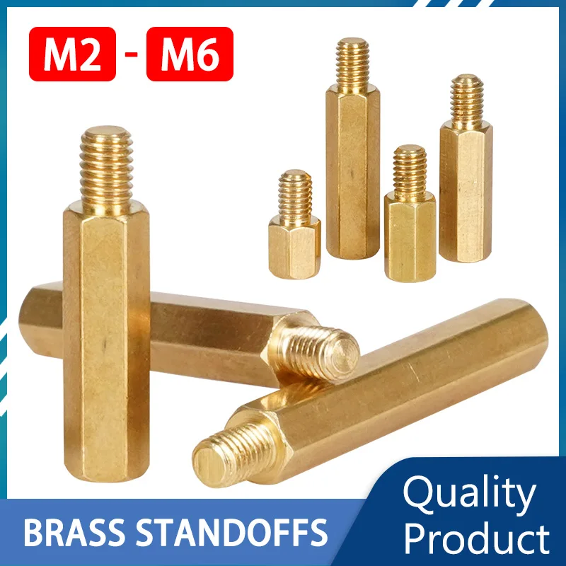 M2 M2.5 M3 M4 M5 M6 Brass Motherboard Standoff PCB Support Pillars Hexagon Threaded Board Stud Bracket Racks Spacers Screw Bolt