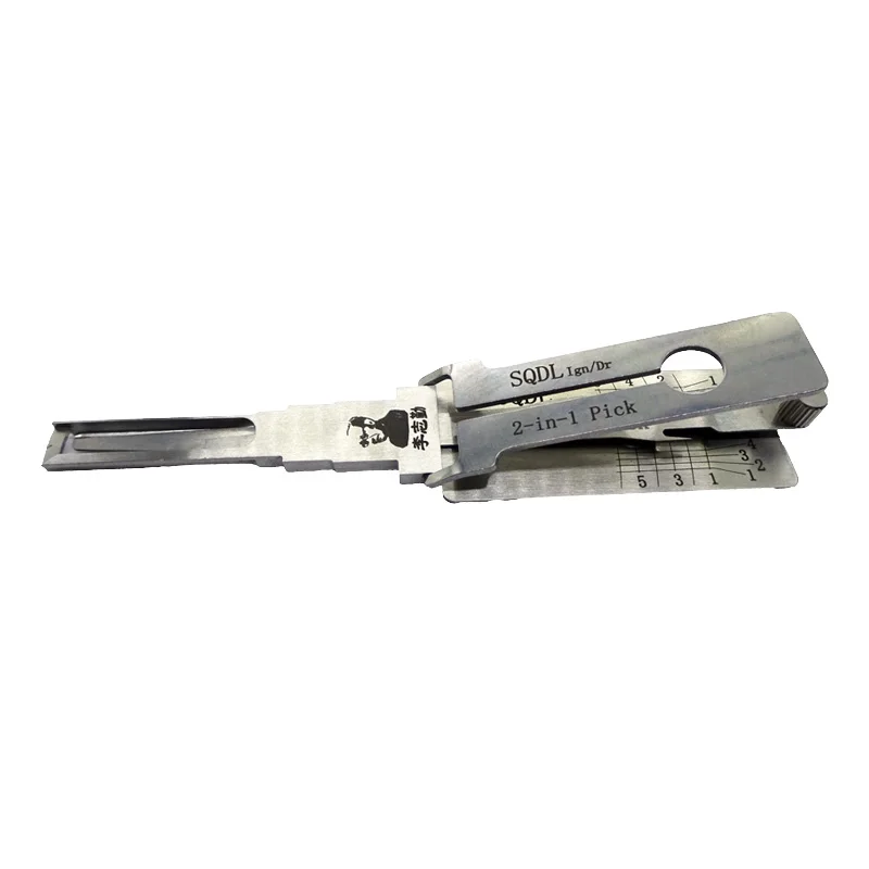 Lishi SQDL 2 in 1 Lock Pick Decoder Ignition Car door open for SHACMAN TRUCK Models Vertical milling