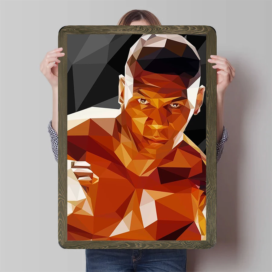 Мухаммед Али низкий полиметаллический настенный художественный портретный декор с легендой бокса для гостиной, тренажерного зала, украшения дома