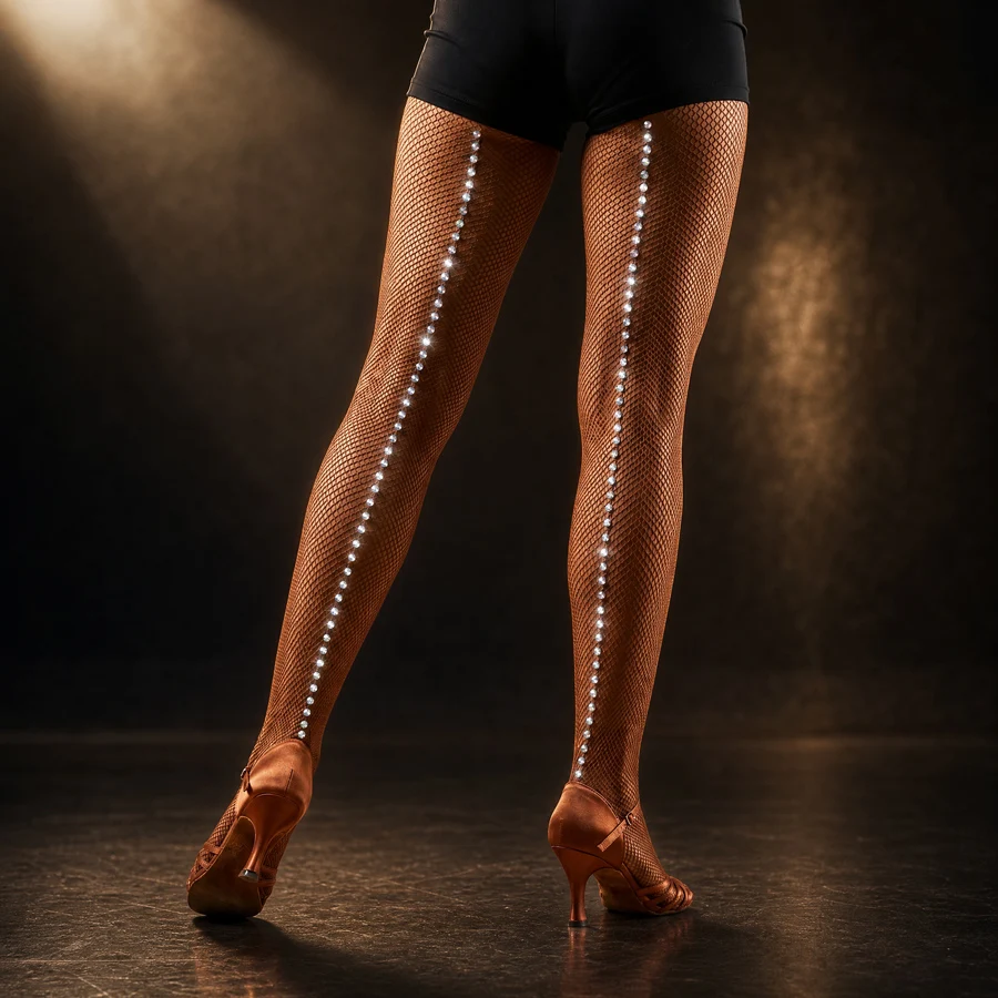 Strass Latin Strumpfhose Frauen profession elle Netz strumpfhose Ballsaal & Latin Dance Hartgarn elastische Strümpfe Back Line Strumpfhosen