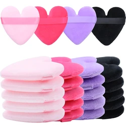 7Pcs Dual-use Makeup Powder Puff Super Soft Velvet Cosmetic Sponges Heart Shape Puffs For Contouring, Eye Corners Air Cushion