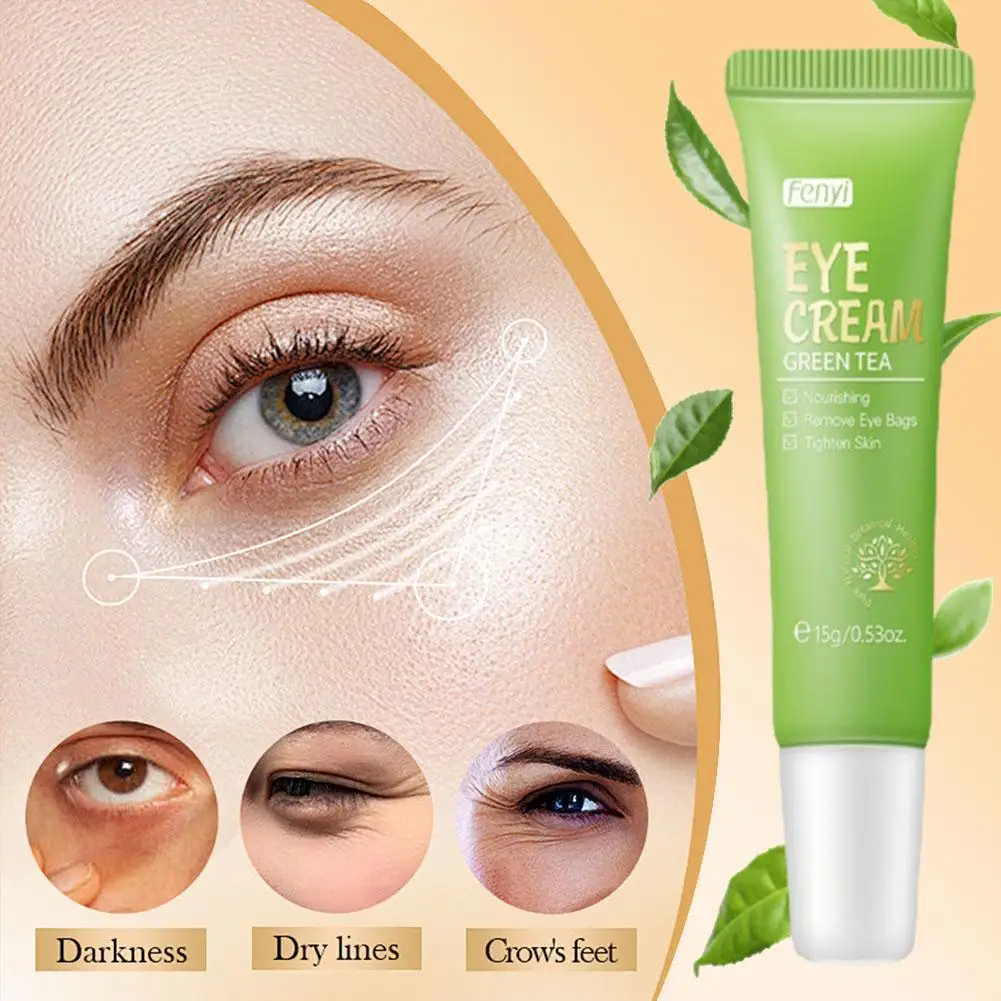 LAIKOU 15g crema de ojos de té verde ácido antiarrugas anti ojeras hinchazón cosméticos coreanos productos hidratantes para el cuidado de la piel N7J9