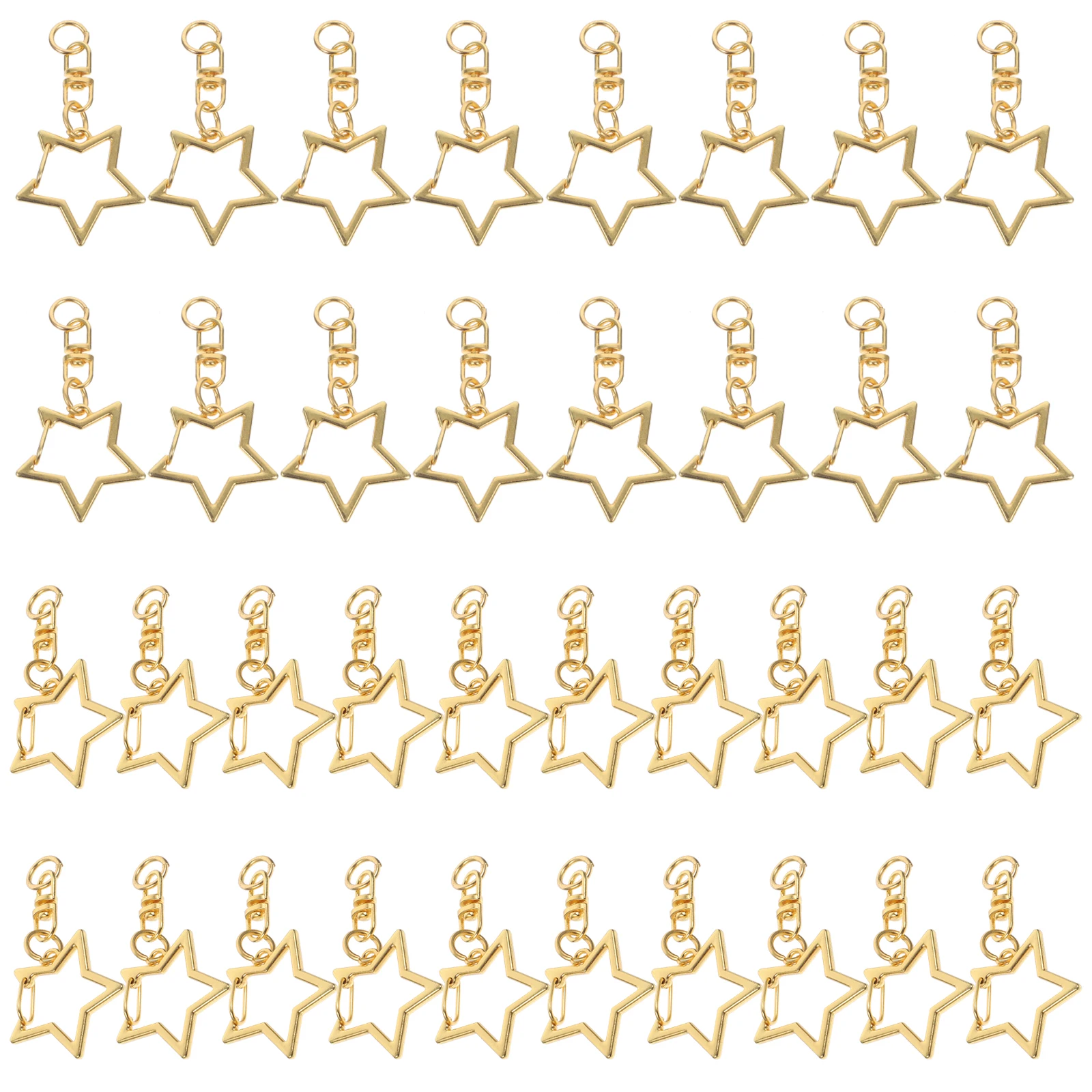 

60pcs Keychain Metal Hooks Star Shape Snap Clasps Swivel Clips for DIY Lanyard Swivel Hooks Crafts Jewelry Accessories