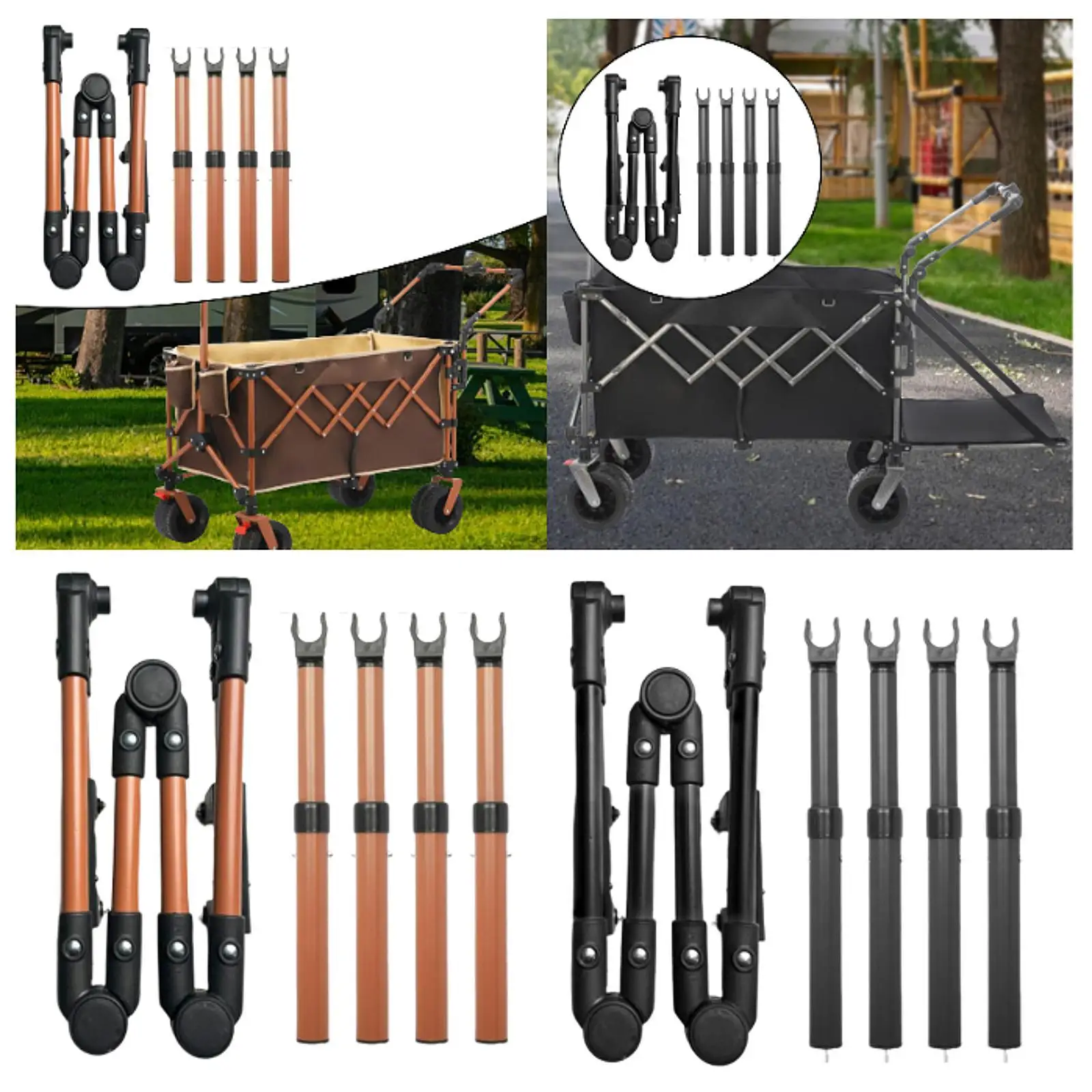 Folding Wagon Push Handle, Utility Cart Handle, Portable, Convenient, Foldable, Replacement, Removable, Easy Installation, Parts