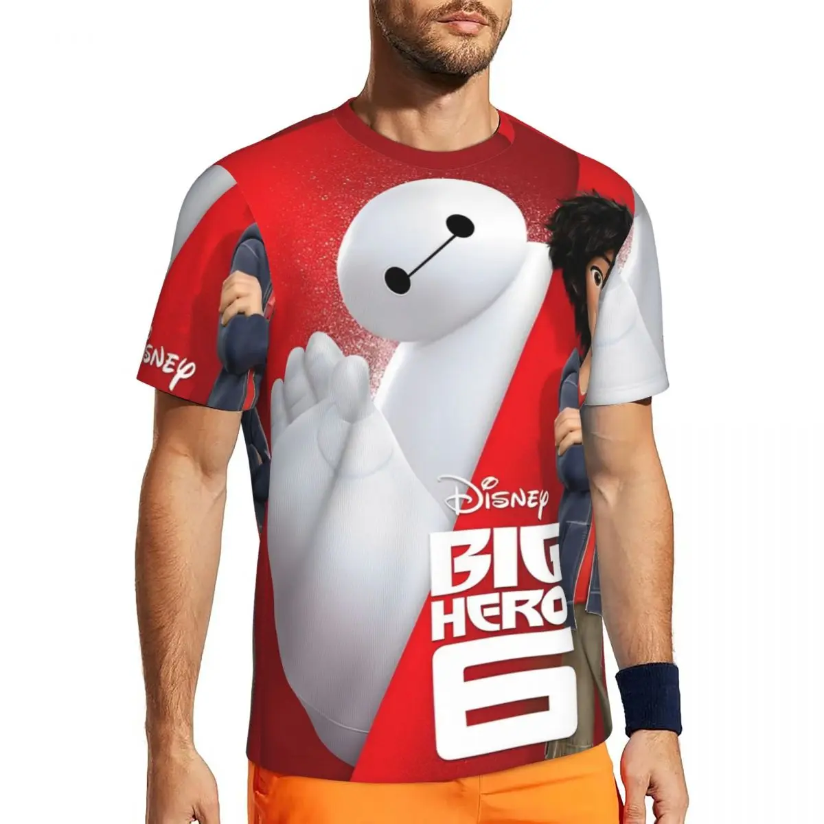 

Big Hero 6 Cartoon Gym T Shirt Summer Streetwear T Shirts Hippie Tshirt For Man Design Top Tees Big Size 5XL 6XL