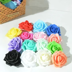 10/50pcs 7CM Artificial Foam Roses Flowers Head For Home Wedding Decoration Scrapbooking PE Flower DIY Kissing Balls Craft Multi