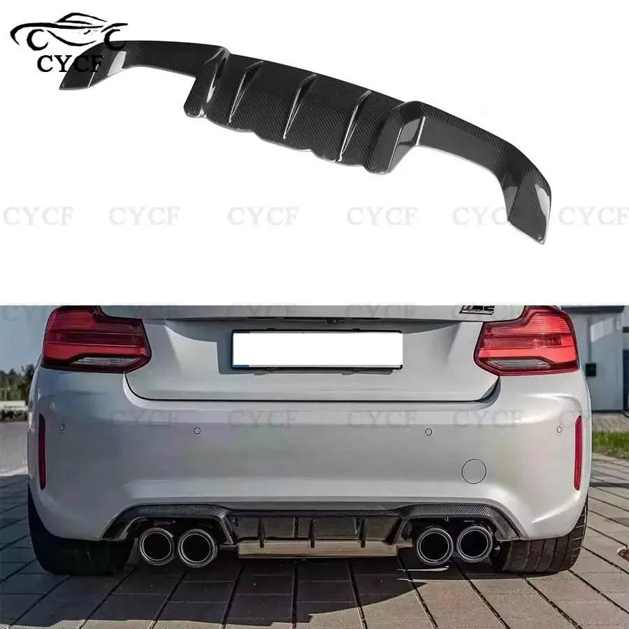 Carbon Fiber Rear Lip Diffuser For BMW M2 F87 M2C 2014-2021 MP Style Competitive Back Bumper Hugger Spoiler