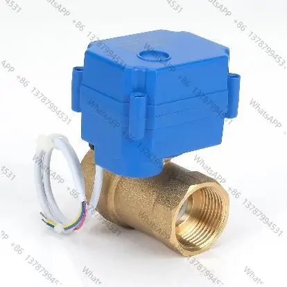 AC/DC 9-24V DN15 DN20 DN25 3 Wires 2 Control Brass Two Way Electric Ball Valve Motorized Ball Valve for Water