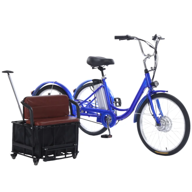 Tricycle électrique Adulte 24″ – Batterie 36V 12Ah, Autonomie 35km, 3 Modes, Double Frein – Blanc