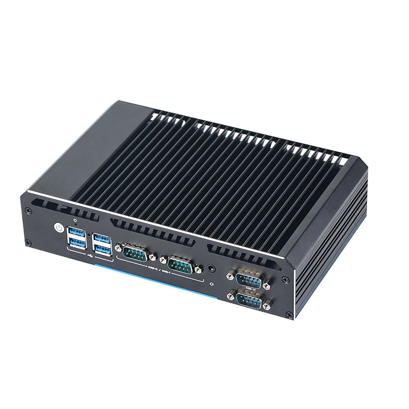 كمبيوتر صغير بدون مروحة Intel N150 DDR4 6x USB 4xCOM 2xHDMI 1xDP 2xEthernet 1xPhoenix موصل منافذ WiFi بدون مروحة كمبيوتر