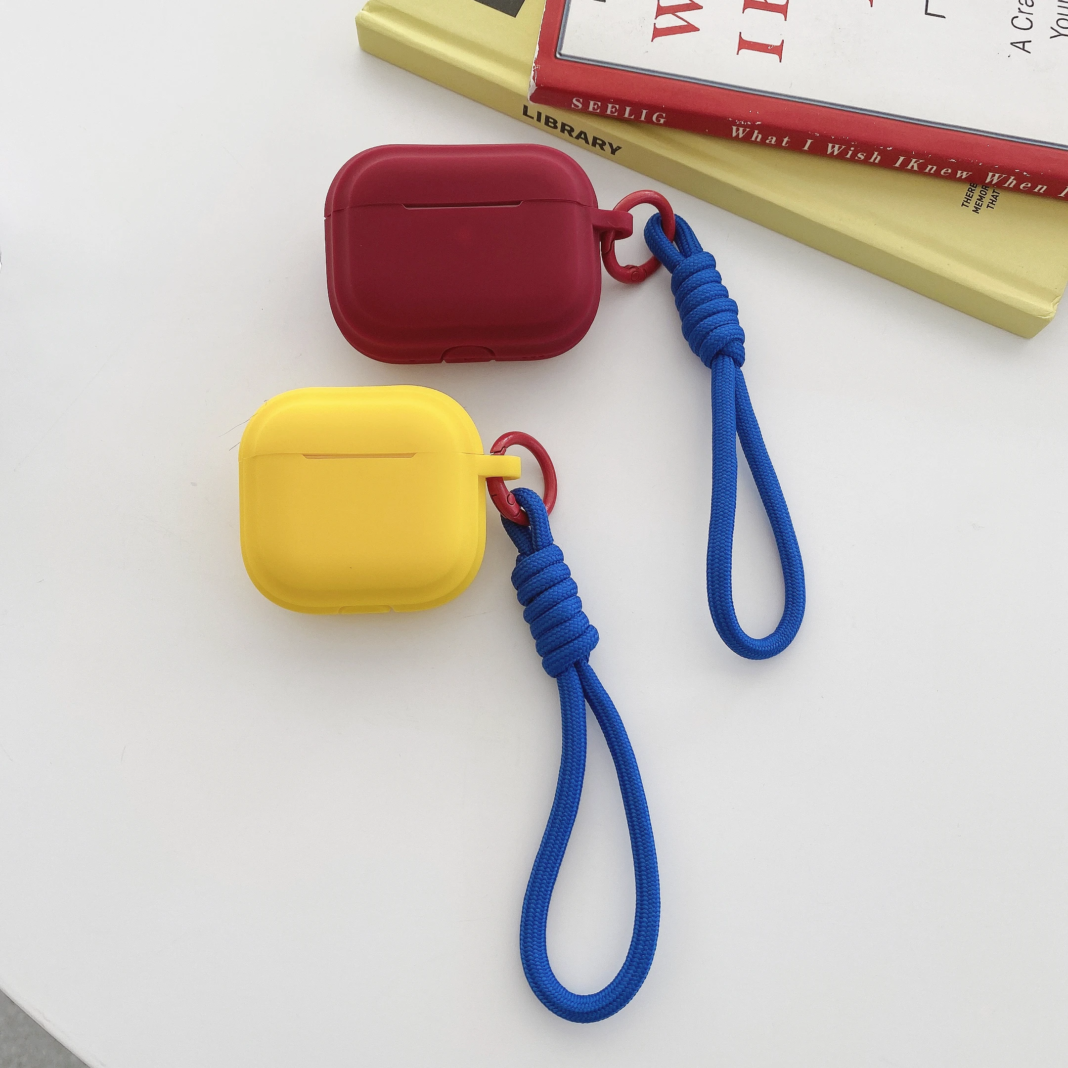 

For Airpods Pro 3 2025 New Silicone Soft Earphone Case Korea Fashion Wine Red Protection Cover Coque for Airpods 1 2 3 4 Pro 2