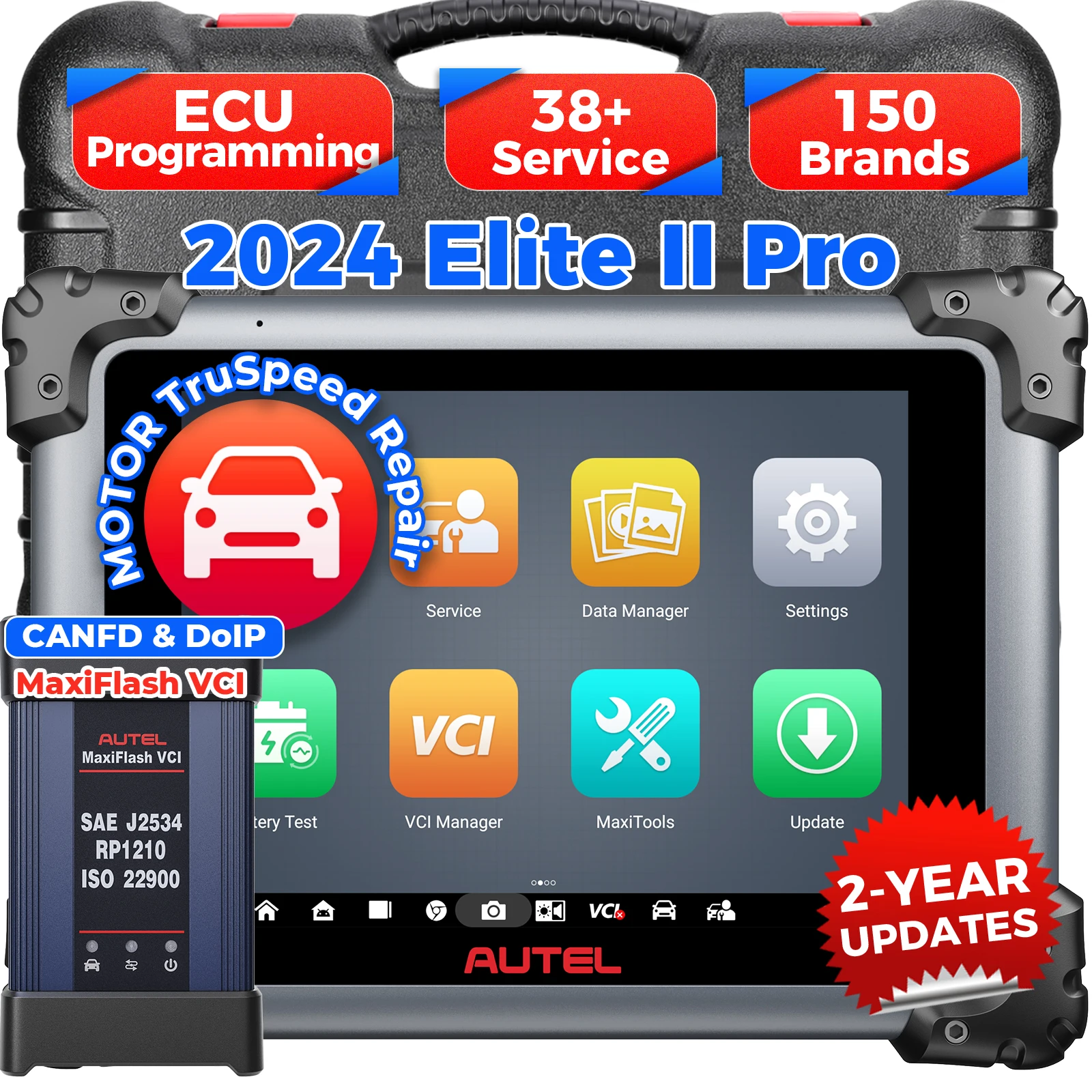 Autel MaxiSys Elite II Pro Top Diagnostic Tools 2 Years Update Elite 2 PRO J2534 Programming Coding Auto Scanner Motor TruSpeed