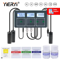 Yieryi WiFi Tuya Smart 8 w 1 PH ORP TDS EC SALT S.G TEMP CF Rejestrator jakości wody Miernik testowy hydroponiki akwariowej Monitor