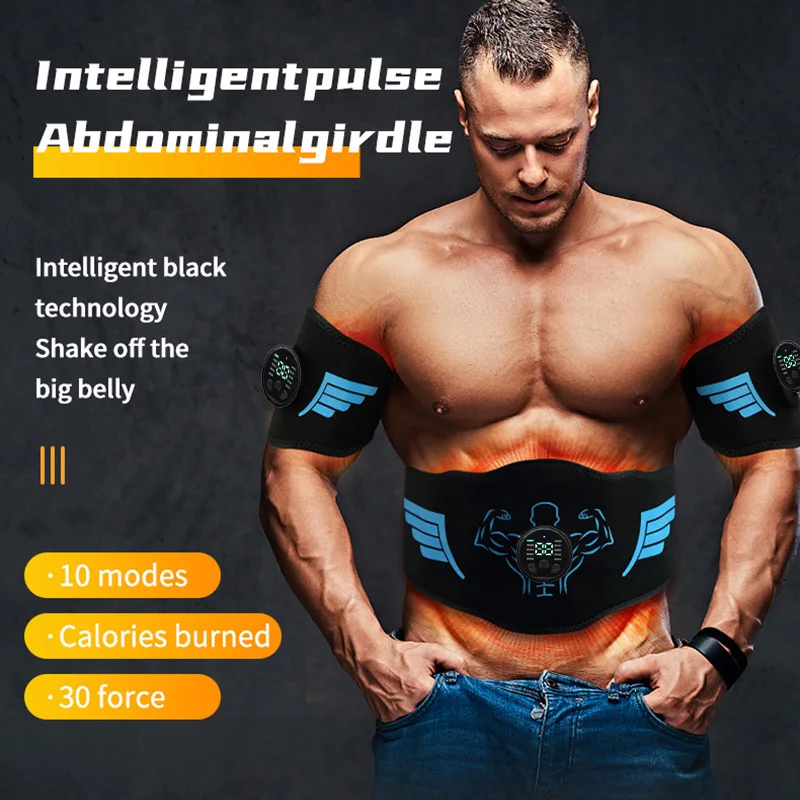 EMS Abdominal Toning Belt Muscle Stimulator Abs Trainer Muscle Toner USB Charge Body Shaping Lose Weight Fat Burn Fitness Unisex