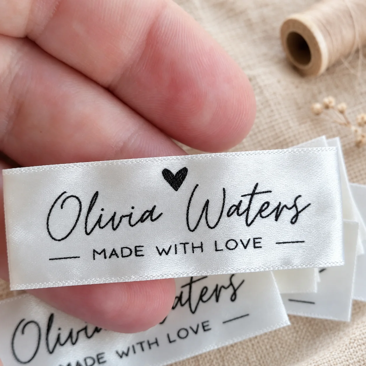 Custom Personalized Clothing Label, Satin Fabric,Custom Handmade Text Available, Wash-Resistant And Anti-Pilling Special Label
