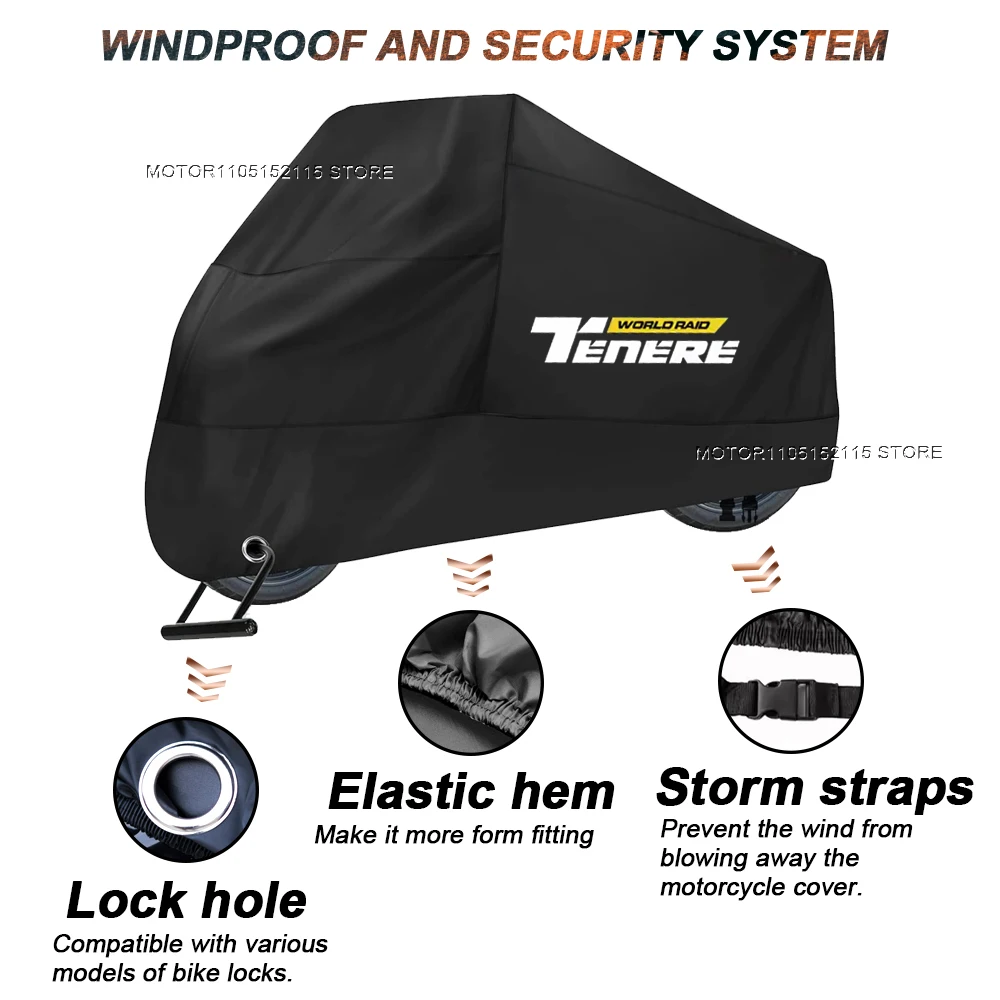 For TENERE 700 Tenere700 XTZ 700 Motorcycle Cover UV Protection Dustproof Snowproof Outdoors Motorcycle Waterproof Cover