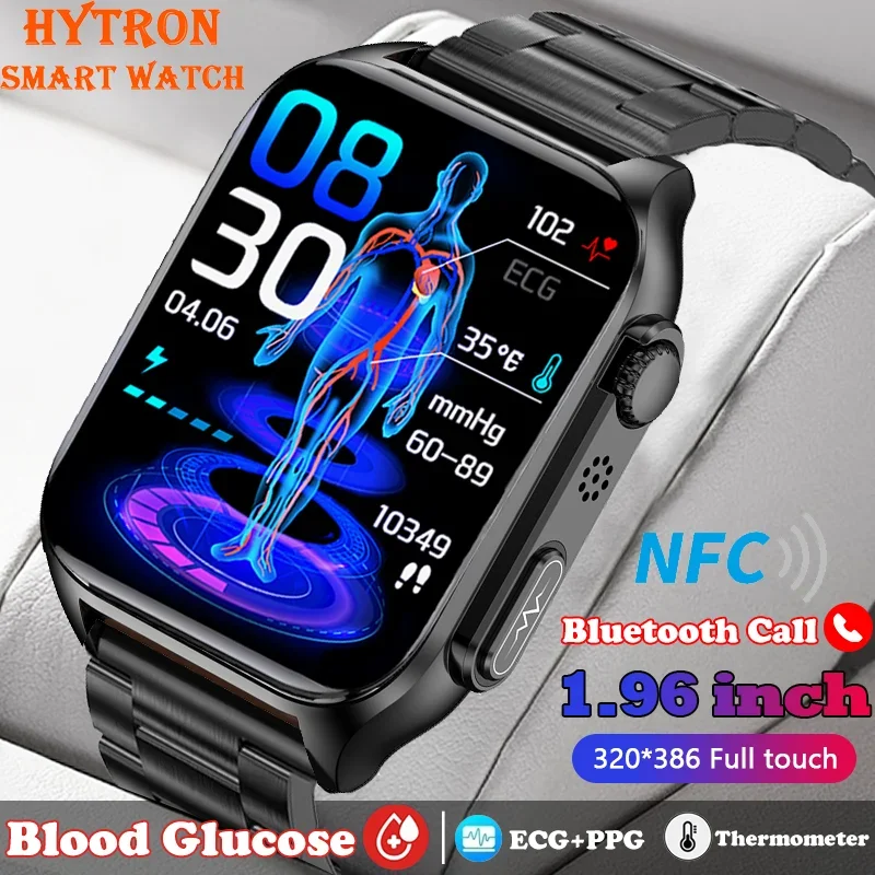 Nouveau ECG glycémie montre intelligente pour hommes Bluetooth appel glycémie pression artérielle