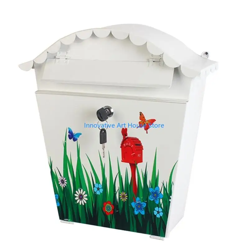 

E1PC Farmhouses Wall Mount Mailbox Rusts Resistant Iron Bird And Plant Theme For Porch Yard Outdoor Decoration 2025 New Dropping