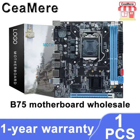 เมนบอร์ดคอมพิวเตอร์ CeaMere 1 ชิ้น รุ่นใหม่ B75 ชุดซีพียูสำหรับเดสก์ท็อป 1155 พิน i3 i5 i7 รองรับการ์ดจอแยก เมนบอร์ดเดสก์ท็อป ขายส่ง