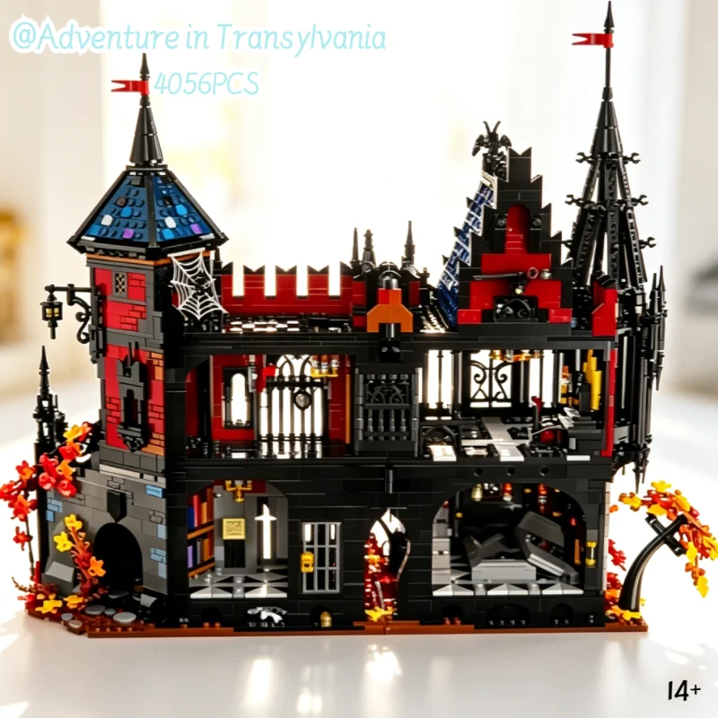 In Stock 4056PCS Haunted House Model Bricks Street View Toys Castle Assemble 910049 Building Blocks For Halloween Birthday Gifts