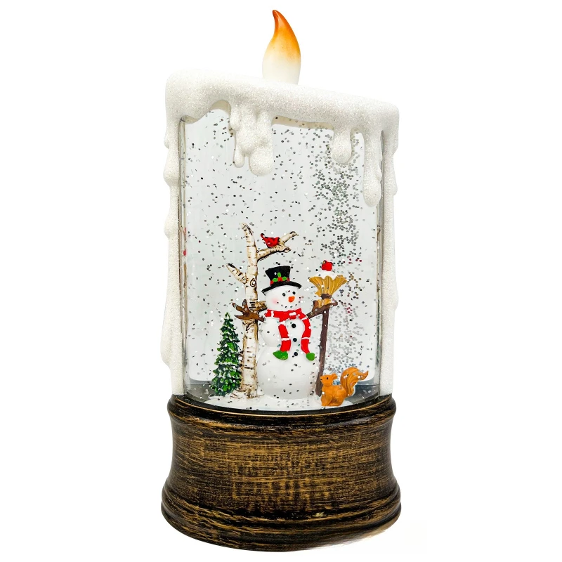 New candle light water polo with music built-in LED light luminous water polo light Christmas gift music box