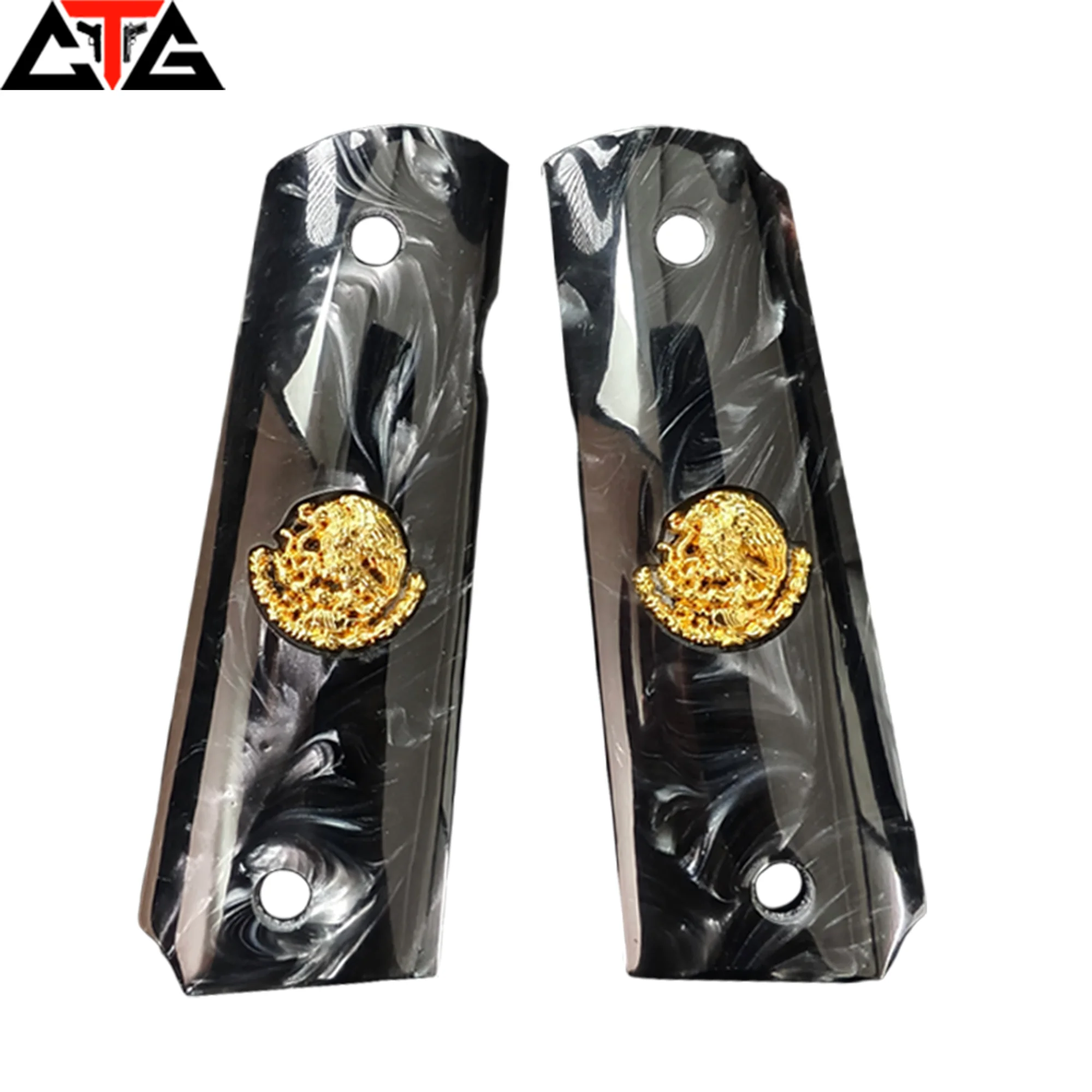 ctg-1911-grip-blackck-perla-con-empunaduras-de-grabado-de-aguila-de-mexico-dorada-para-modelo-1911-accesorios-de-pistola-de-grabado-personalizados