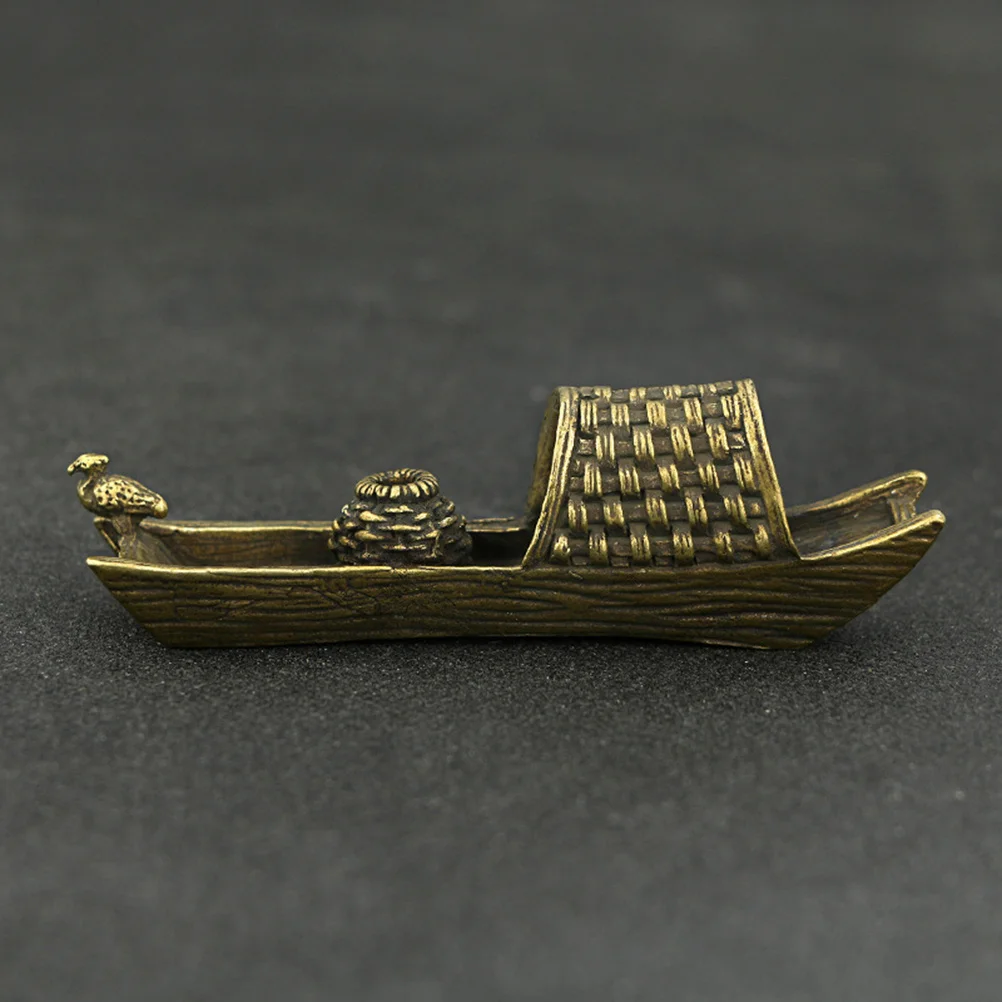 

1Pcs Brass Incense Burner Boat Shape Aroma Stove Tea Ceremony Accessories Desktop Ornament Relaxation Censer