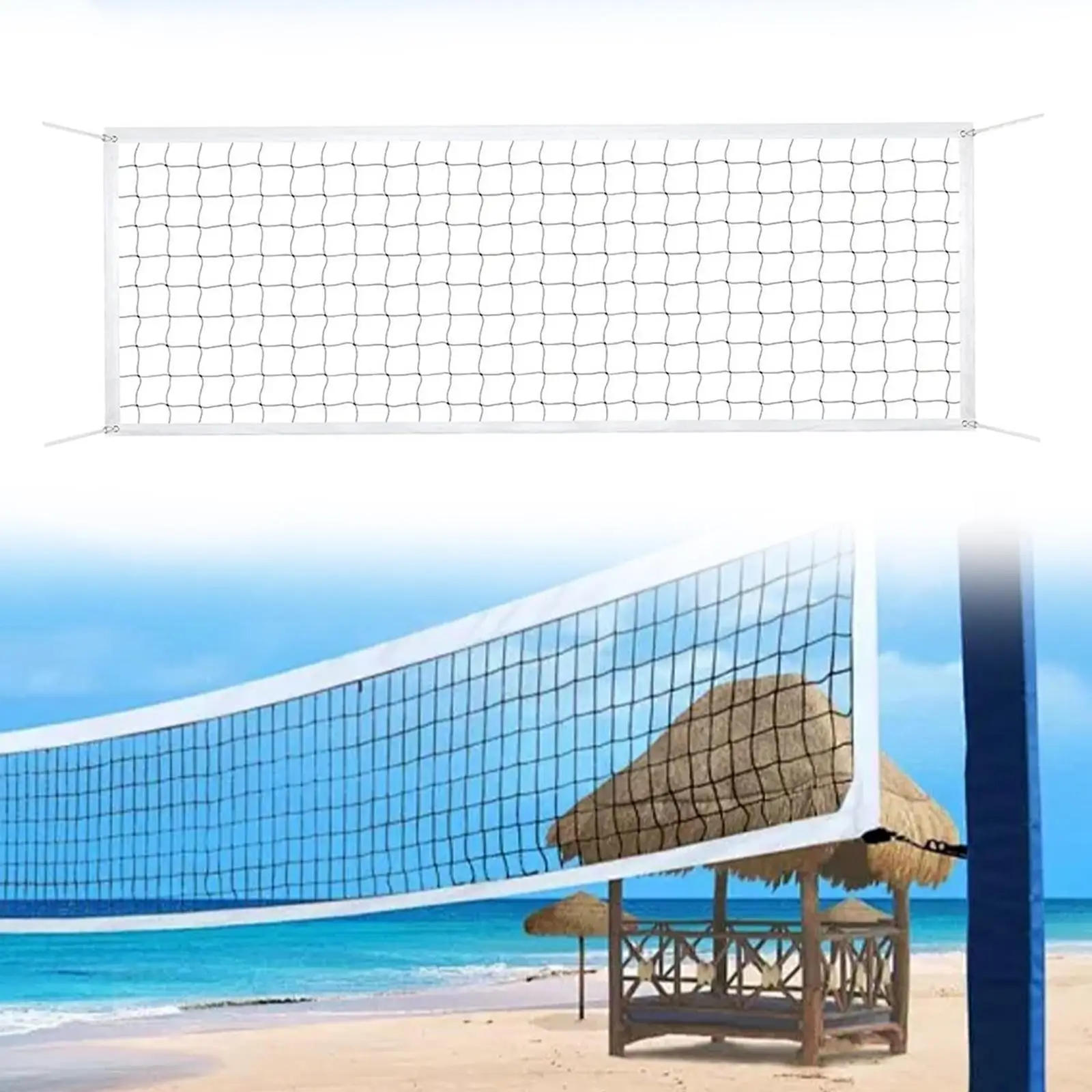 

Нейлоновая волейбольная сетка заменяет универсальную стандартную волейбольную сетку с сумкой для переноски для парковых игр, занятий спортом на открытом воздухе в помещении