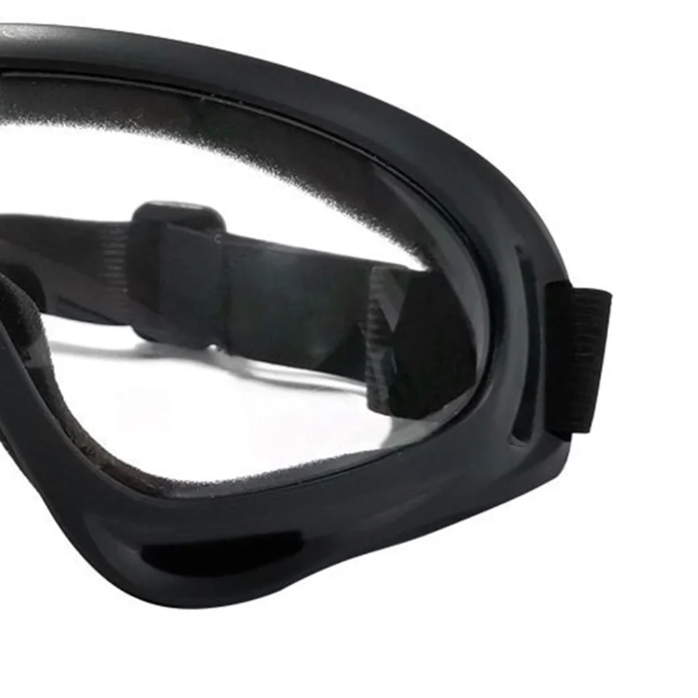 Lunettes Anti-buée noires, lunettes de sécurité réglables pour randonnée en plein air, équitation, Protection contre le vent et le sable, lunettes de ski unisexes