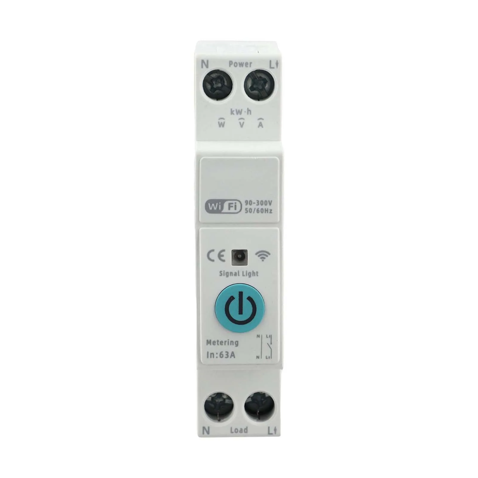 DIN Rail Mounted Smart Switch with Power Metering Function for Tuya APP Control Timing Modes and Voice Assistant Compatibility