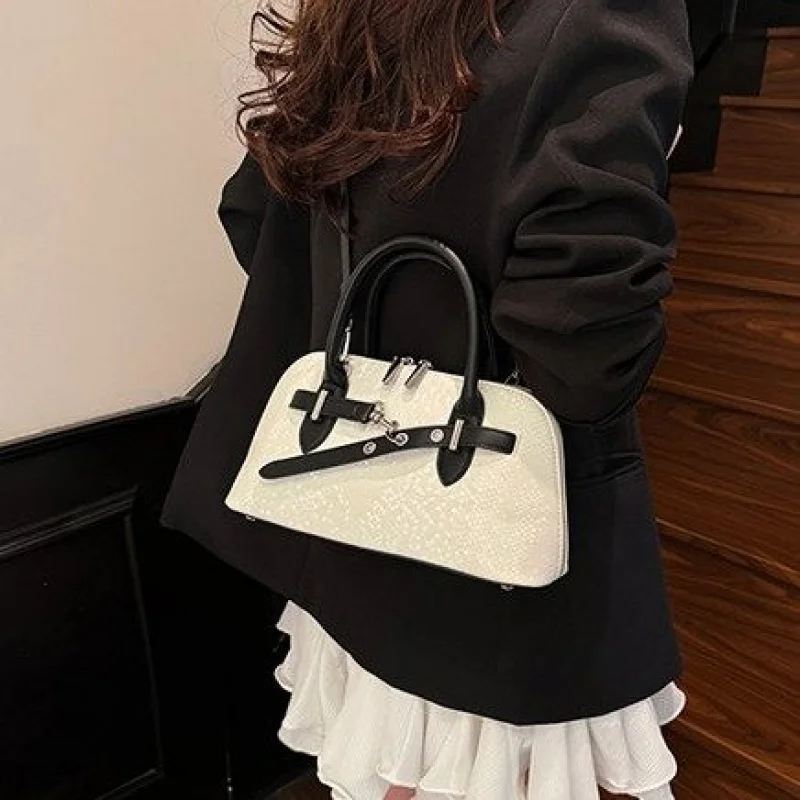 

Elegant Minimalist Commuter Tote Bag Casual Messenger Purse For Women Paris Inspired Solid Color