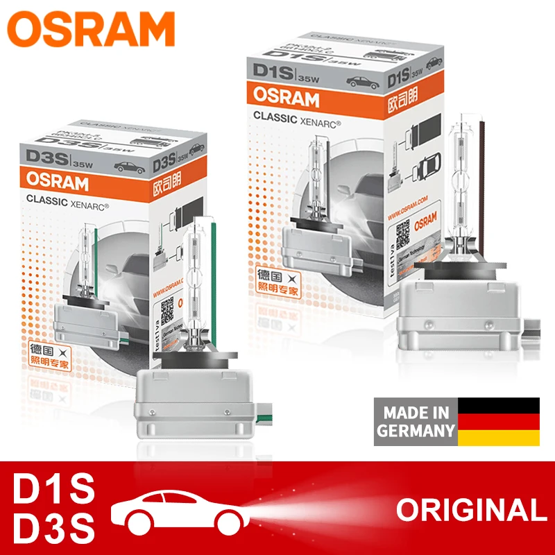 OSRAM Xenon HID CLASSIC D1S D2S D3S D4S Standard Lamps 66140 66240 66340 66440 CLC Original Car Head Light 4200K Warm White Pair