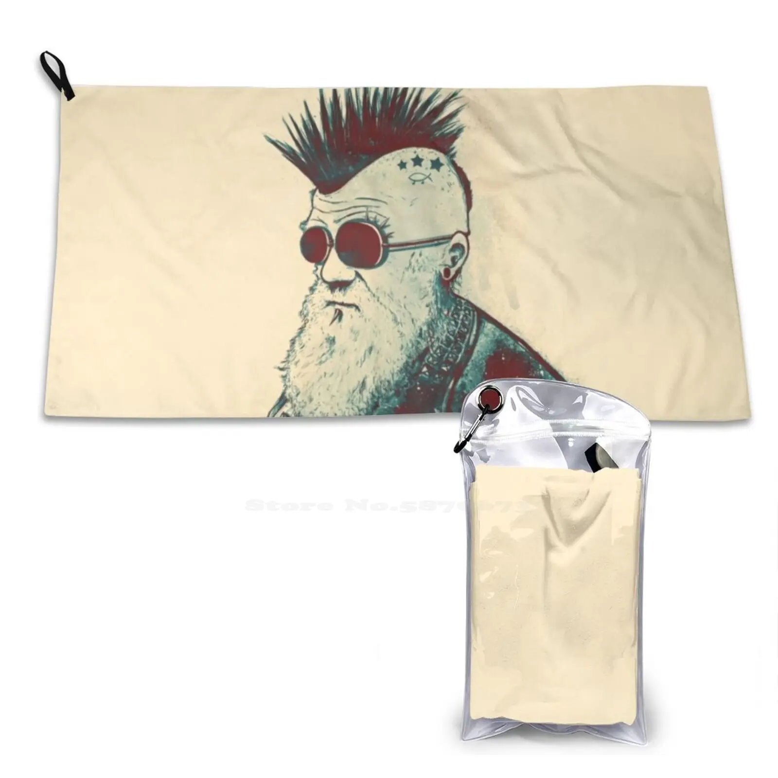 Evolution Of Personalized Soft Shower Quick Dry Towel Darwin Theory Evolution Science Portrait Punk Mohawk Piercing Studs