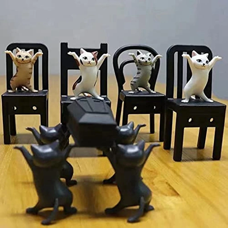 5 PCS Dancing Cat Holder Headset Stand Cat Coffin Dance Cat Pen Holder Desktop Display Stand Cute Decoration