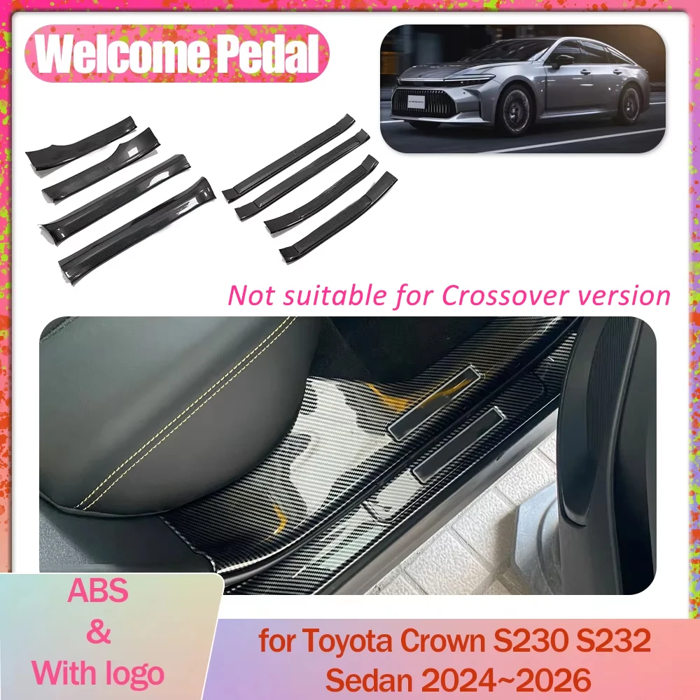 

Car Welcome Pedal for Toyota Crown S230 S232 Sedan 2024~2026 ABS Door Sill Scuff Threshold Guard Plate Trim Strips Accessories