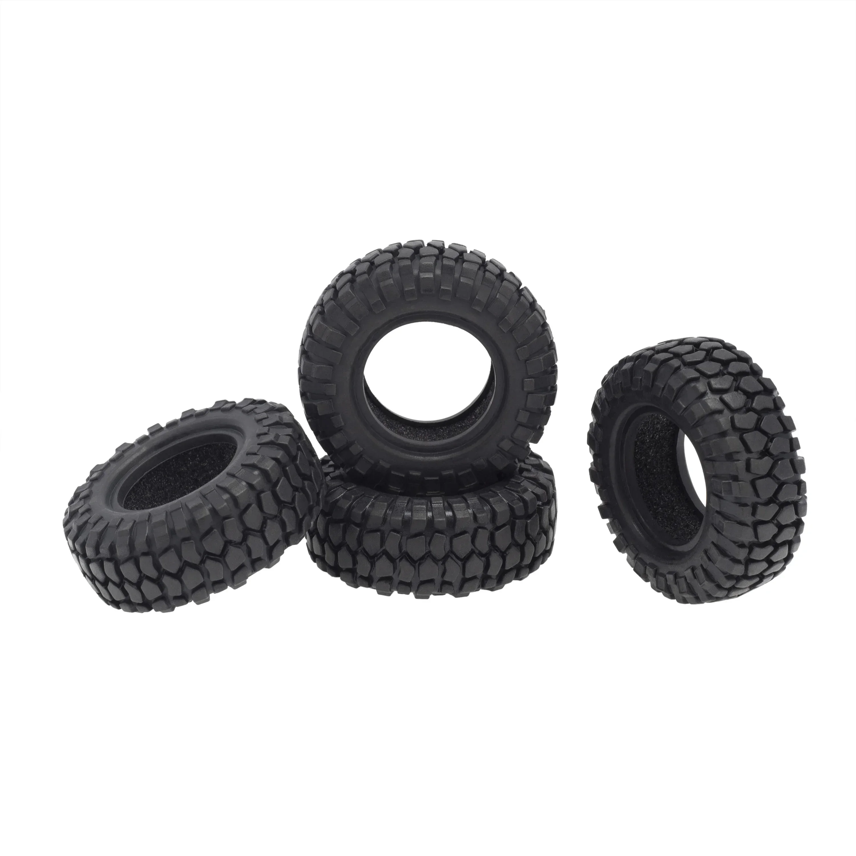 4PCS 48mm 1.0 Soft Rubber Wheel Tires Tyre for 1/24 RC Crawler Car Axial SCX24 90081 AXI00002 Upgrade Parts