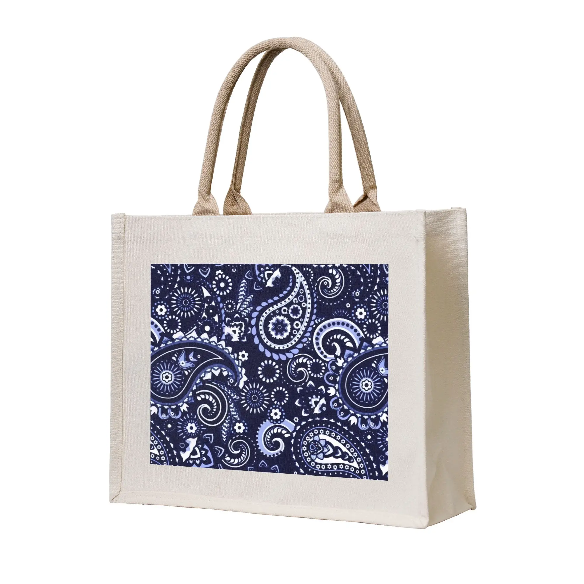 

Сумка-шоппер с принтом в стиле пейсли, портативная сумка через плечо, стильная сумка для покупок