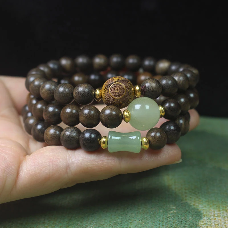 

Буддийские бусины Sheng Guibao 8 мм с узором в виде цветков сливы, женский браслет ручной работы в традиционном китайском стиле, ювелирные изделия